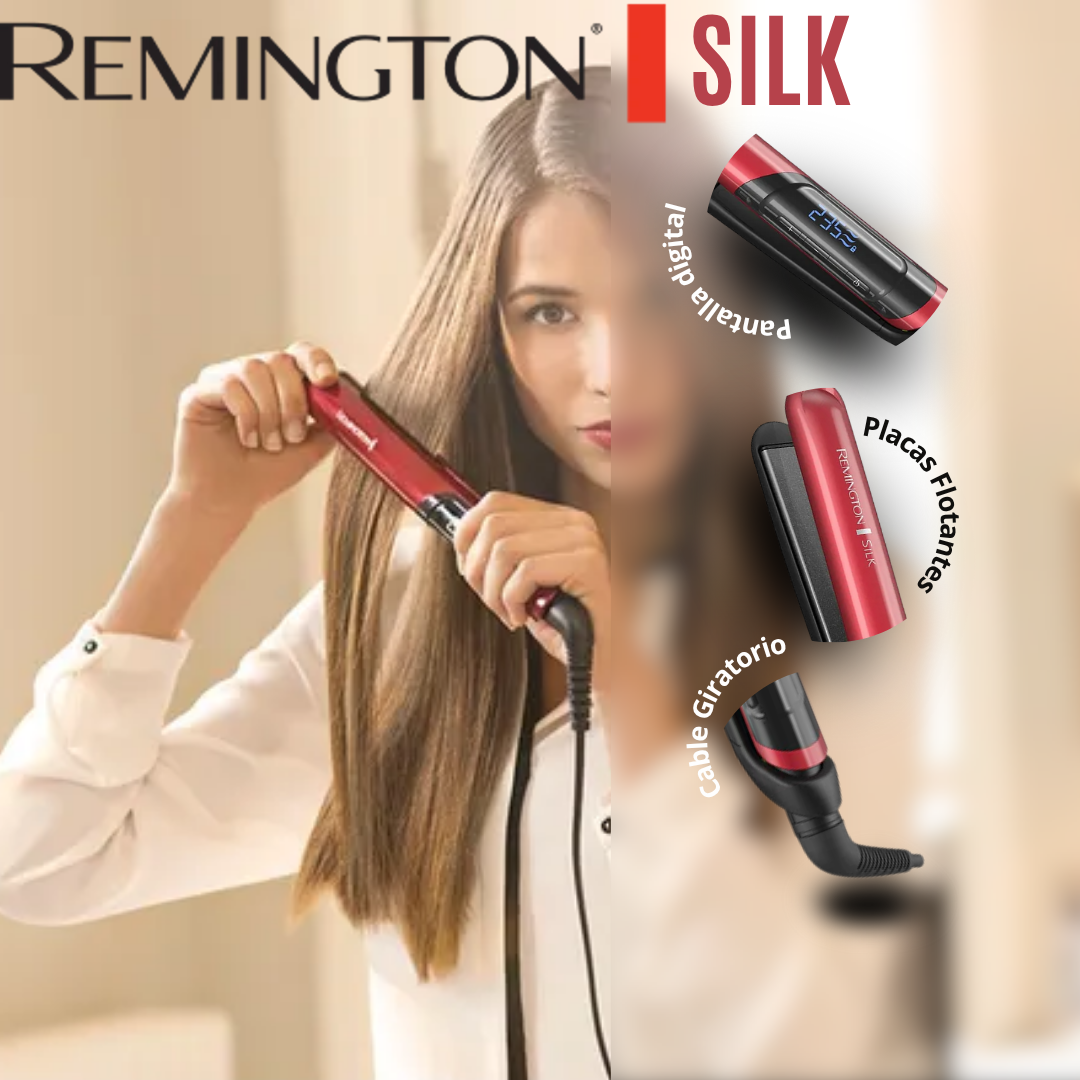 Plancha Alisadora de Cabello Remington Roja Silk S9600