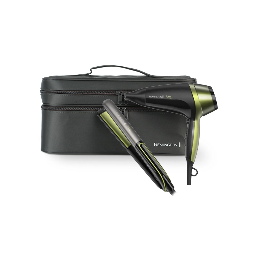 Combo Remington Shine Therapy – Plancha y Secadora con Aguacate y Macadamia