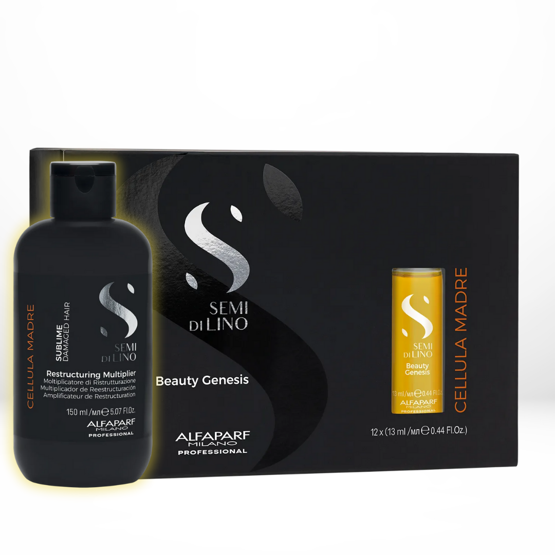 Dúo Reestructurante Profesional (12 Ampollas x 13 ml + Restructuring Multiplier 150 ml) - ALFAPARF CELLULA MADRE