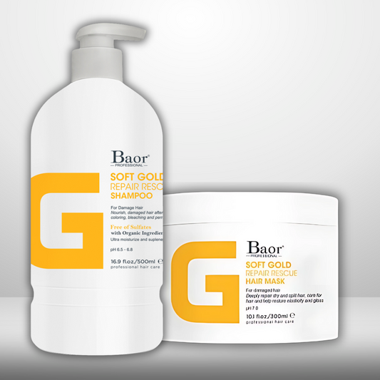 DÚO REPARACIÓN INTENSA BAOR G-SOF GOLD (Shampoo + Mascarilla)