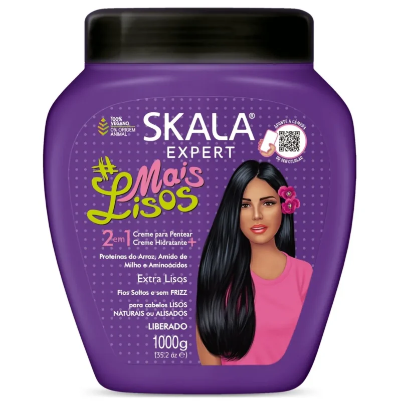 Crema de tratamiento y peinar Skala Mais Liso 1kg para cabello lacio y sin frizz en Fabiluna Perú.