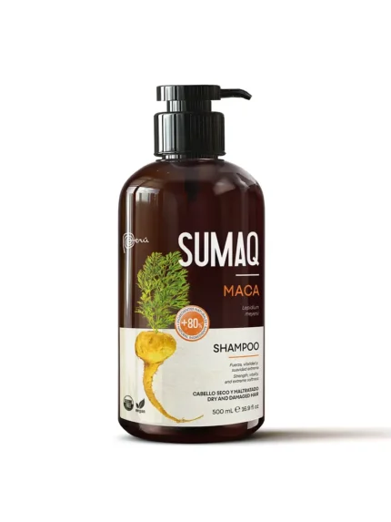 hampoo revitalizante Sumaq Maca para dar fuerza al cabello seco y maltratado en Fabiluna Perú.